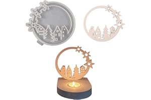 ‎ALEFBET Silikonformen Gießformen, Silikonform Kerzenhalter DIY Kombination Silikon Gießform Kerzenhalter, Gipsformen zum Gießen (Einsatz - Haus J)