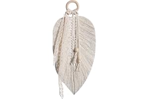 Ppmter Decoración Colgante De Pared De Macrame Hogar Elegante De Hoja Bohemia Decoración De Arte De Tapiz Tejido para Habitación De Guardería Dormitorio Dormitorio