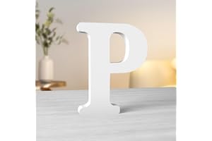 Aruatu 8 Inch White Wood Letters for Wall Decor - Unfinished Wood Letters for Craft, Home, Party Projects