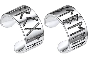 Silvora Srebro wysokiej próby nordyckie runy wikingów kolczyki dla kobiet mężczyzn czarny onyks kolczyk kolczyk biżuteria