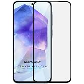 Microsonic Samsung Galaxy A55 Tam Kaplayan Temperli Cam Ekran Koruyucu Siyah [Galaxy A55 ile Uyumlu Ekran Koruyucu - Siyah]
