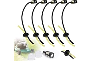 BUENTYA 5 Set Strimmer Fuel Pipe, Universal Grass Trimmer Fuel Line Fuel Filter Kit Lawnmower Fuel Hose Pipe Petrol Fuel Line Hose with Filter Primer Bulb for Strimmer Brush Cutter