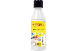 Jovi - 250 ml akrylfärg, vit färg, hög täckkraft, kan enkelt appliceras på vilken yta som helst, glutenfri (68001)