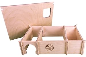 Getzoo Leyla labirynt mieszkalny I stabilny, zajmujący niewiele miejsca i przestronny domek dla gryzoni, naturalny system trzykomorowy, zdejmowany dach, wszechstronny górny poziom