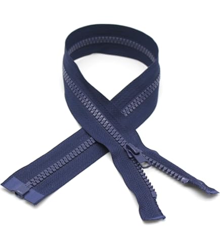 2 Cerniere Lampo N.5 Da 70cm - Zip Resistente Per Giacche E Cappotti In Poliestere - Blu Scuro - Foto 11