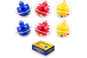 WEofferwhatYOUwant 6 Ball Drop Rattle Balls – Replacement Activity Balls for Toddlers | 1.8” Durable Clear PC Plastic | Safe, Entertaining & Compatible with Ball Tower Toys