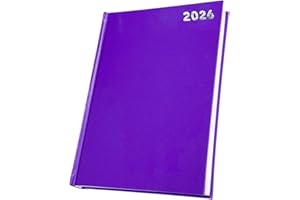 PaulStore 2026 Diary A4/A5/A6 Pastel Colour Fashion Week to View, Day A Page Desk Diary (Purple, A5 Week To View)