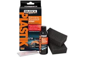 QUIXX - Negro Plásticos con Color, Renovador de Plásticos Exteriores, Tinte Negro Profundo con Tecnología BPT, Resistente al Clima y Lavado, Duración Hasta 12 Meses, Kit Completo de Aplicación