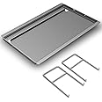 Utheer Full-Size Grill Griddle Inserts for Nexgrill 4 Burner 720-0830, 720-0830H, 720-0830X, Non-Stick Coated Flat Top Griddle for 5 Burner 720-0888, 720-0888S, 720-0882A, with Removable Handles