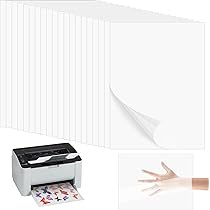 10 Fogli Carta Vinile Adesiva Lucida A4 - Per Stampanti Inkjet, Bianco