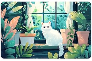 Peacoblue Bank Card Sticker Cute Windowsill Cat Credit Debit Card Custom Skin Cover Protector, 4 Styles Waterproof Scratch-Proof and Aesthetic Decal for Most Popular EBT Transportation Key Card