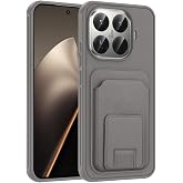 Coverzone Xiaomi 15T Pro ile Uyumlu Kılıf Z-Bikart Kart B&ouml;lmeli Standlı Kilif, Deri Dokulu Y&uuml;zey, Darbe Emici Kenar Koruma, A