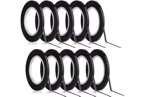 Kuuqa 10 Rolls Black Whiteboard Tape 3mm Width Graphic Tape Charts Tapes Gridding Marking Tape