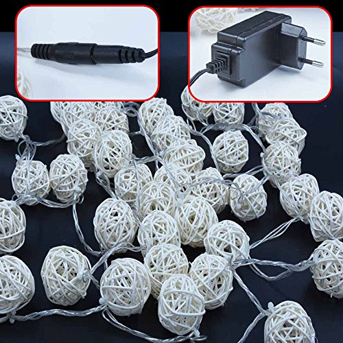 40 LED Rattan Lichterkette Ball Fairy Light String Weihnachtsdeko/Hochzeiten/Geburtstag/Party - 4