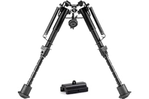 PINTY Zweibein Taktisch 360 Grad Schwenkbar Bipod mit 5 Beinpositionen 16,5-24 cm Höhenverstellbar, für 20-22 mm Weaver und Picatinny Schienen, taktisches Zubehör, Aluminiumstruktur…