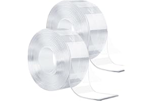 DKDDSSS 6 m nano-dwustronna taśma samoprzylepna, dwustronna taśma wytrzymała, przezroczysta, dwustronna, bez śladu, wielokrotnego użytku, nadająca się do prania, przezroczysta nano-taśma mocna, przylepna taśma ścienna paski do wieszania obrazów, klej do dywanów