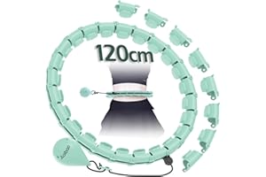 JLoibao Smart Hula Hoop Fitness Dimagrante, 24 Collegamenti(74-120 cm) con Sfera di Peso, Regolabile, Adatto per Principianti e Adulti
