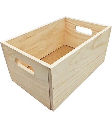 Boite de rangement en pin massif M - 40 x 30 x 15 cm France