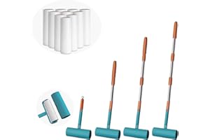 AISIR Pet Hair Remover Roller, Lint Roller with 1 Adjustable Detachable Long Handle + 10 Refills, Animal Hair Removal Brush for Dogs and Cats Pet Fur from Carpet, Furniture, Clothes, bedding, Sofa.