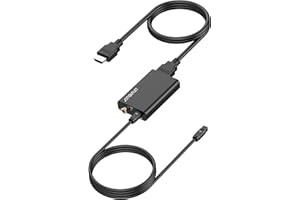 AUTOUTLET Estrattore Audio HDMI ARC,Convertitore Audio ARC a Ottico/Coassiale Estrazione Digitale 192kHz con Cavi HDMI/Ottico per Soundbar Amplificatori