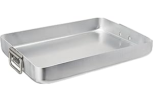 Lacor - 20545A - Rôtissoire avec poignée rabattable 45 x 32 x 6,2 cm en aluminium, Silver