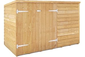 WALTONS EST. 1878 WALTONS | Outdoor Wood Bike Store | 8mm Overlap | Pent Roof | Wooden Bicycle Storage Shed | Garden Store | Double Door | 10 Year Anti Rot Guarantee | 3x6 | (3ft x 6.5ft)