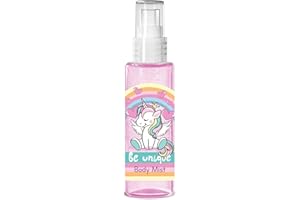 BI-ES Unicorn Be Unique Sparkling Body Mist for Girls - Sweet Candy Scent with Shimmering Particles and Brightening Effect - Fun Sweet Perfume Spray for Kids and Adults, 100ml