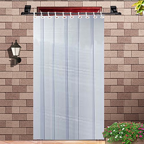 Kuber Industries 1 MM Thick PVC 6 Strips AC Curtain for Offices & Shop -7 Feet (Dimension-84 * 54 Inches) Code- Stripes09