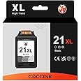 COCCINK 21XL Black Printer Ink Cartridges Replacement for HP 21 XL Compatible with Deskjet F2120 F2180 F2280 F380 F390 F335 F4180 F4190 D2360 D1460 D1530 D2460 OfficeJet 4315 J3608 PSC 1410 High Yield