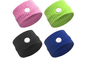 ZUWIJEQ 4 Braccialetti Antinausea per Bambini e Adulti, con Digitopressione Anti-malessere per Alleviare la Nausea, per Cinetosi e Mal di Testa,