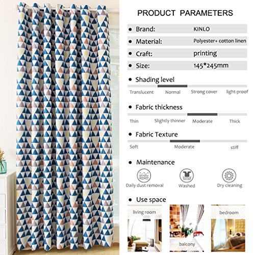 KINLO® 1 Set 145x245cm Gardinen blickdicht Ösen Vorhang aus 100% Polyester Verdunklungsvorhang TOP Qualität für Kinderzimmer Gardinen verdunkelung Fenstervorhang wohnzimmer 2 Jahren Garantie - 2