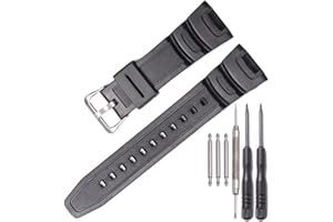 MCXGL Pasek do zegarka z żywicy, zamiennik dla SGW-100, wodoodporny sportowy pasek do zegarka, Srebrna klamra, 22mm, Dyscyplina sportu