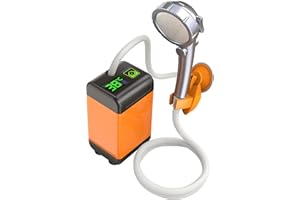 AWKAQUN Douche Portable, Douche de Camping, Pompe de Douche électrique Rechargeable 7800mAh avec Affichage numérique Intelligent, pour Le Camping, la randonnée, Le Voyage
