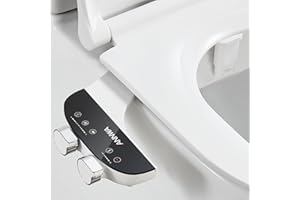 ANNWA Bidet Aufsatz für Toilette, Cold/Heiß Water Bidet Dusch-WC,mit Einziehbare selbstreinigende Doppeldüsen,Wasserstrahl regulierbar,WC-Aufsatz,Front- und Heckreinigung,Po-Dusche,TT18NA