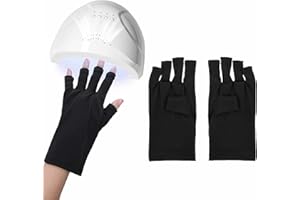TUKNON UV Shield Handschuh,Nagel Handschuhe,Gel Maniküre Handschuh,Nagel Handschuhe Schützen Hand vor LED Lampen,Anti UV Fingerlose Handschuhe,für Nagellack Nagel Kunst Trockner,Halbfinger Handschuhe,Schwarz
