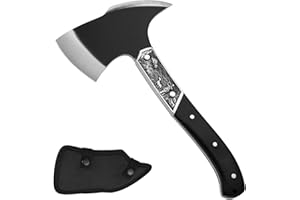 GVDV Hacha Supervivencia, Hacha de Camping Full Tang Mango de Madera, Hacha para Exteriores, Supervivencia, Caza, Jardín