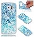 Produktbild Fanryn Samsung Galaxy S6 Hülle,Bunte Muster Weich TPU Handy Hülle Durchsichtig Transparent Etui Cover Case Protective Shell Soft Schutzhülle Telefon Kasten für Samsung Galaxy S6 – Blaue Blätter