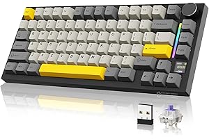 YINDIAO ATTACK SHARK X820 Ultra Gasket Tastiera Meccanica con Schermo TFT e Manopola, Layout ANSI al 75%, 2,4GHz/BT/Cablata, 5 Schiume Fonoassorbenti, Hot-swap, per PC,MAC (Nero, Regalo Switch)
