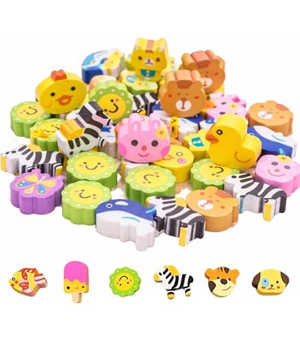 100 Pcs Gomme De Dessin Animé Tout-petit Gommes À Crayons Gâchis Fruits