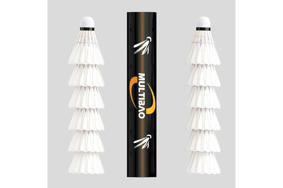Multibao 12-Pack Professional Badminton Shuttlecocks Duck Feather With Great Durability Stability and Balance, Suitable for Training Family Outdoor Sports (Model: TL666)