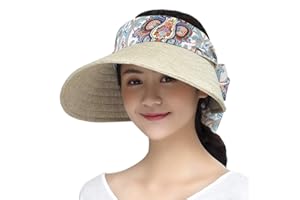 JIAHG Casquette Visière Sports Femme été Casquette Pare-Soleil Bord Large Top Vide Chapeau de Soleil Visière Anti-UV Serre-tête Réglable Casquette du Sport Cyclisme Courir Loisirs Plein Air