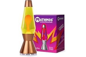 MATHMOS Astro Lava Lamp in Copper | UK Inventors of The 1963 Design Classic | Yellow & Orange Lava Lamps Handmade in Britain to The Highest Safety Standards