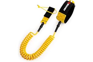 ‎ABAHUB Abahub SUP Leash, Sup Zubehör, Surfboard Leash Board Sup Sicherheitsleine, Schwarz/Blau/Orange/Grün/Gelb/Weiß/Transparent/Rot 10ft 7 mm Leash für Erwachsene
