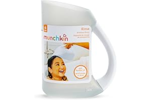 Munchkin Brocca da bagno per neonati con bordo morbido | Risciacquatore shampoo per bambini | Dispositivo di risciacquo e lavaggio | Accessori essenziali per bambini | Grigio
