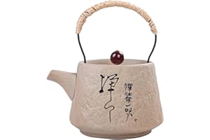 CAGFINY Théière japonaise en céramique en poterie brute vintage Kung Fu Théière de brassage faite à la main, thé zen