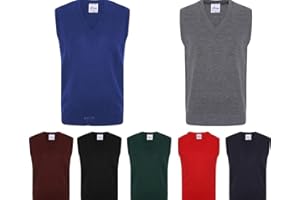 ND SPORTS ND KIDS BOYS GIRLS SCHOOL UNIFORM KNITTED V NECK SLEEVELESS TANK TOP JUMPER NEW UK (Royal Blue, 11-12 Years)