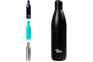 Gourde isotherme 1l - Otto Koning - Bouteille d'eau Isotherme conserve les boissons froides pendant 24 heures et les boissons chaudes pendant 12 heures. Gourde isotherme étanche sans BPA.