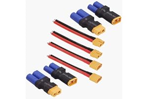 GTIWUNG 4 Piezas Adaptador de XT60 a EC5, EC5 a XT60 Macho Hembra Compacto convertidor de energía inalámbrica para RC Lipo, FPV Drone, Modelo de avión de la batería + 2 Pares XT60 Conectores