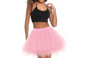 UOTORI Tüllrock Damen Tutu Kurz Petticoat Unterrock Ballet Tanzrock Vintage Tüll Kinder Retro Ballettrock