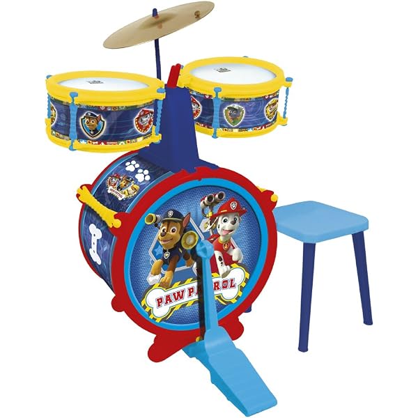 Bontempi BeatMasterPro – Kit de batterie classique de 4 éléments, avec tabouret et deux baguettes pour une expérience inoubliable, jaune, 68 x 50 x 50 cm
